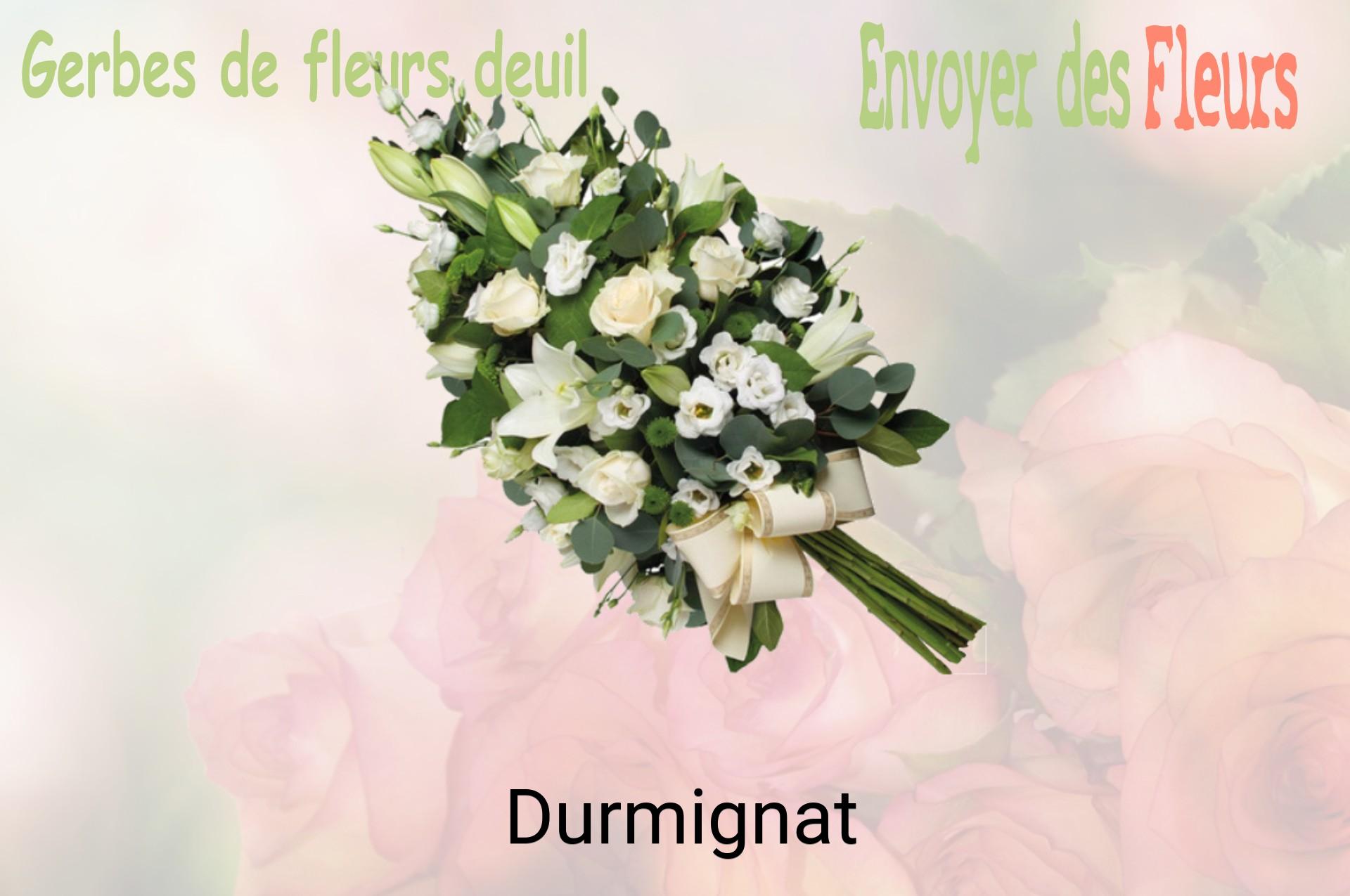 Gerbe de fleurs de deuil livrée à Durmignat